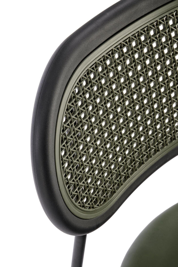 Scaun tapitat cu piele ecologica si picioare metalice, K524 Verde / Negru, l46xA51xH78 cm (7)