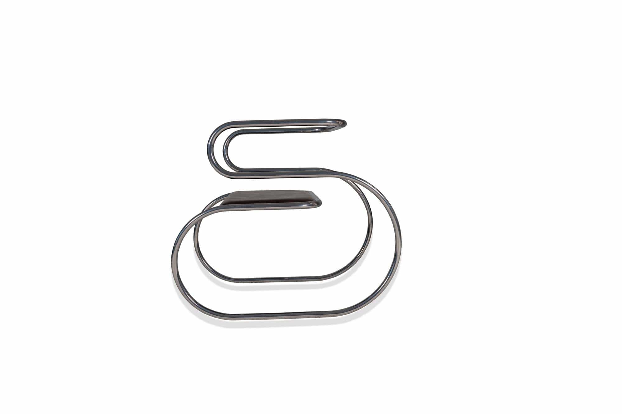 Asir Scaun tapitat cu piele ecologica si picioare metalice, Mea Maro / Crom, l57xA39xH44 cm