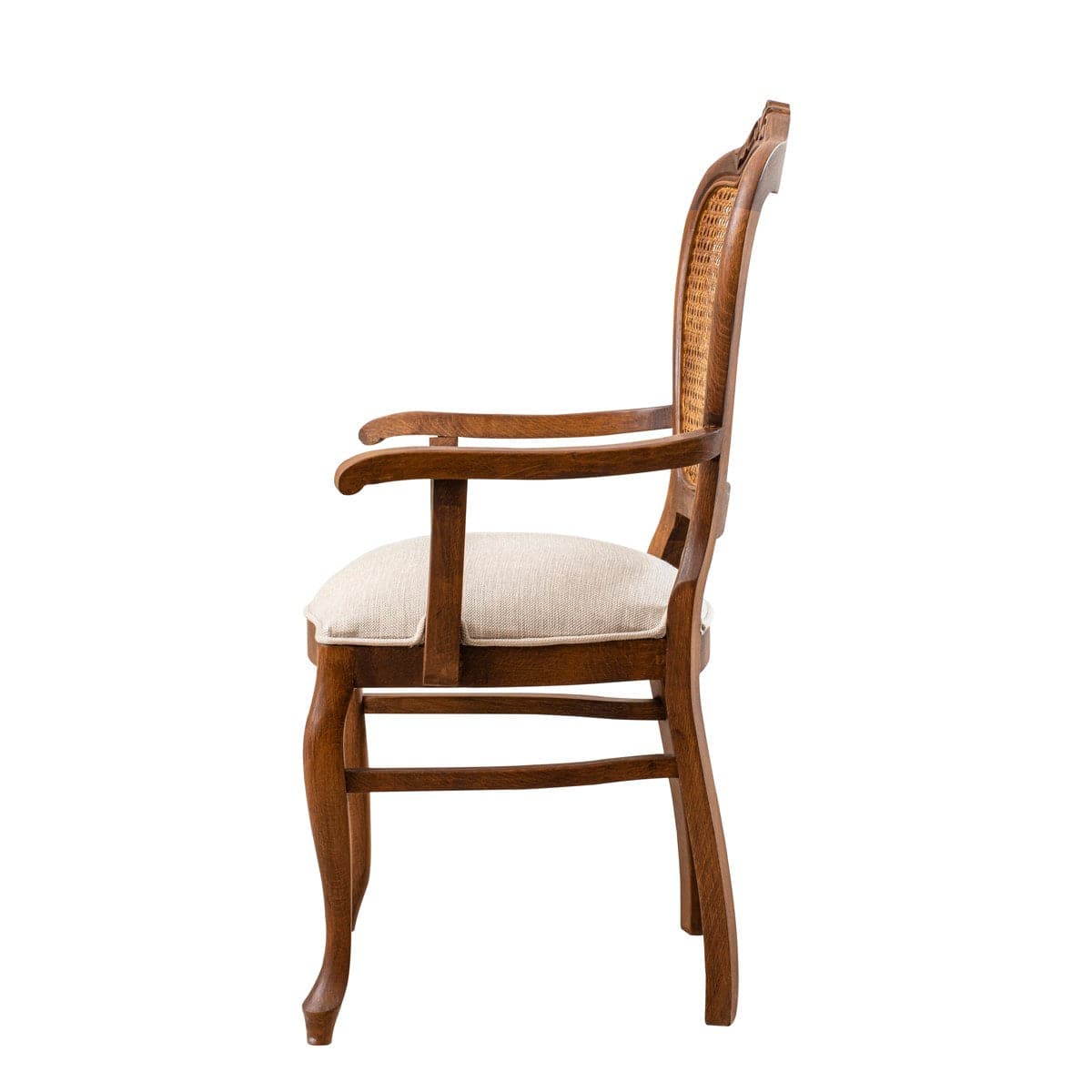 Asir Scaun tapitat cu stofa si picioare din lemn, Albero 38 Ivoir / Nuc, l56xA45xH99 cm