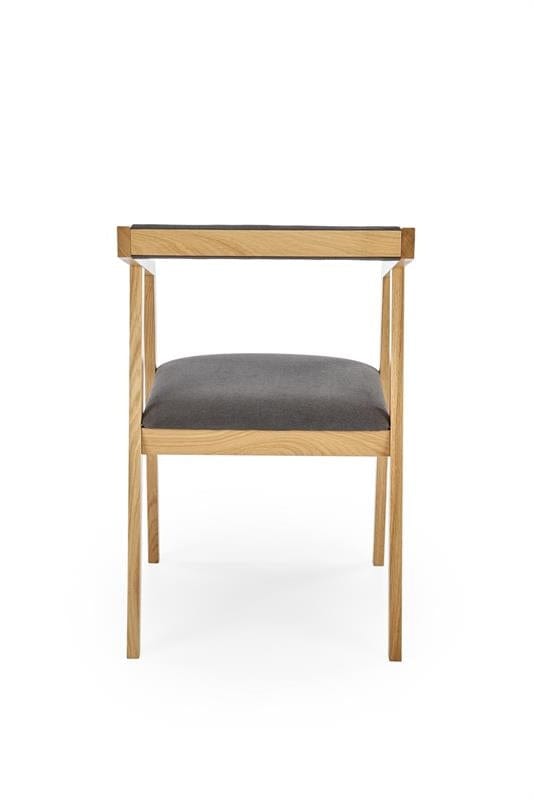Halmar Scaun tapitat cu stofa si picioare din lemn de stejar, Azulis Velvet Gri / Stejar, l50xA53xH79 cm