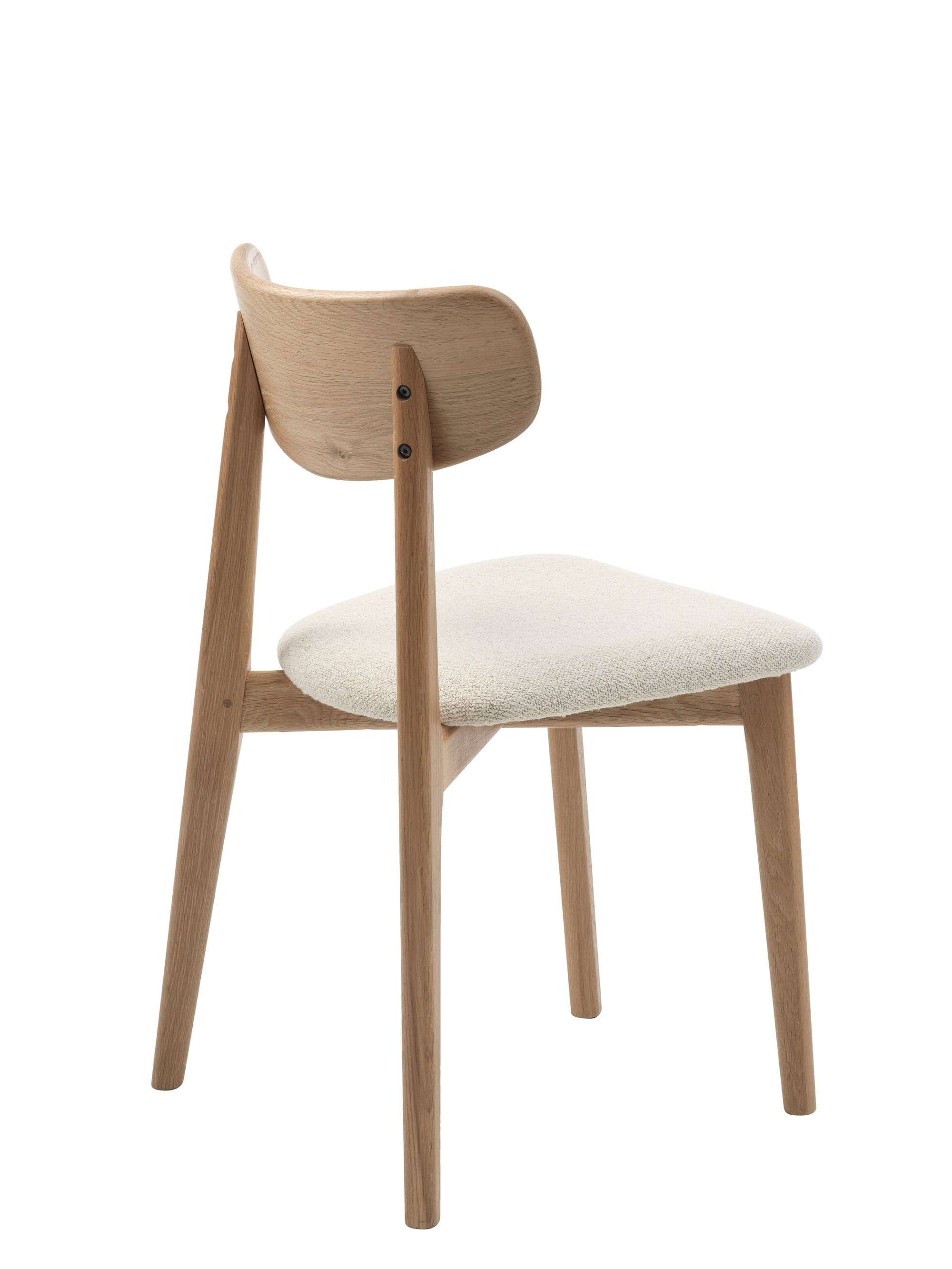 Unique Furniture A/S Scaun tapitat cu stofa si picioare din lemn, Elim Alb / Stejar, l49xA46,5xH81 cm