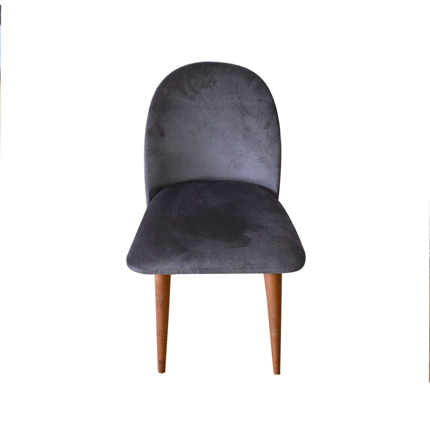 Asir Scaun tapitat cu stofa si picioare din lemn, Weiz Velvet Gri / Nuc, l48xA47xH89 cm