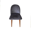Asir Scaun tapitat cu stofa si picioare din lemn, Weiz Velvet Gri / Nuc, l48xA47xH89 cm