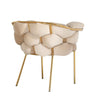 Scaun tapitat cu stofa si picioare metalice, Ayann Velvet Bej / Auriu, l77xA59xH78 cm (10)