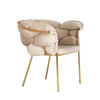 Scaun tapitat cu stofa si picioare metalice, Ayann Velvet Bej / Auriu, l77xA59xH78 cm (14)