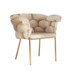 Scaun tapitat cu stofa si picioare metalice, Ayann Velvet Bej / Auriu, l77xA59xH78 cm (15)