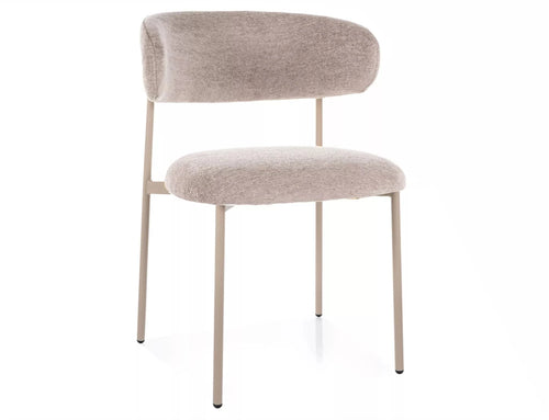 Signal Scaun tapitat cu stofa si picioare metalice, Eltis Velvet Bej / Bej Deschis, l56xA46xH80 cm