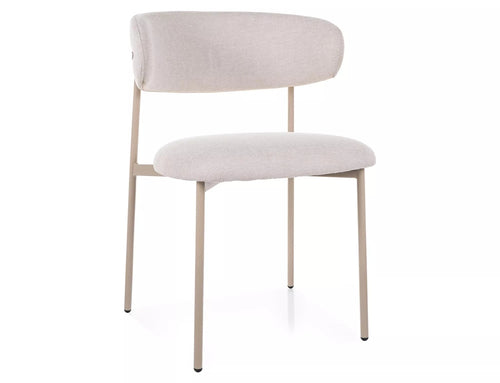 Signal Scaun tapitat cu stofa si picioare metalice, Eltis Velvet Ivoir / Bej Deschis, l56xA46xH80 cm