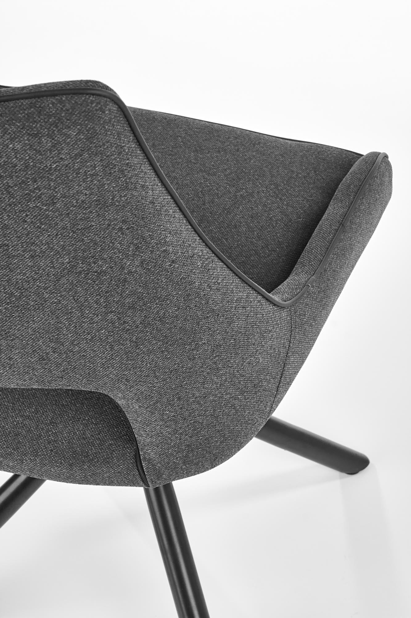 Scaun tapitat cu stofa si picioare metalice, K409 Gri / Negru, l49xA52xH84 cm (6)