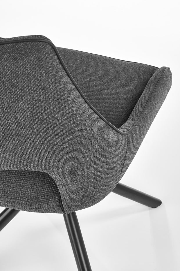 Scaun tapitat cu stofa si picioare metalice, K409 Gri / Negru, l49xA52xH84 cm (6)