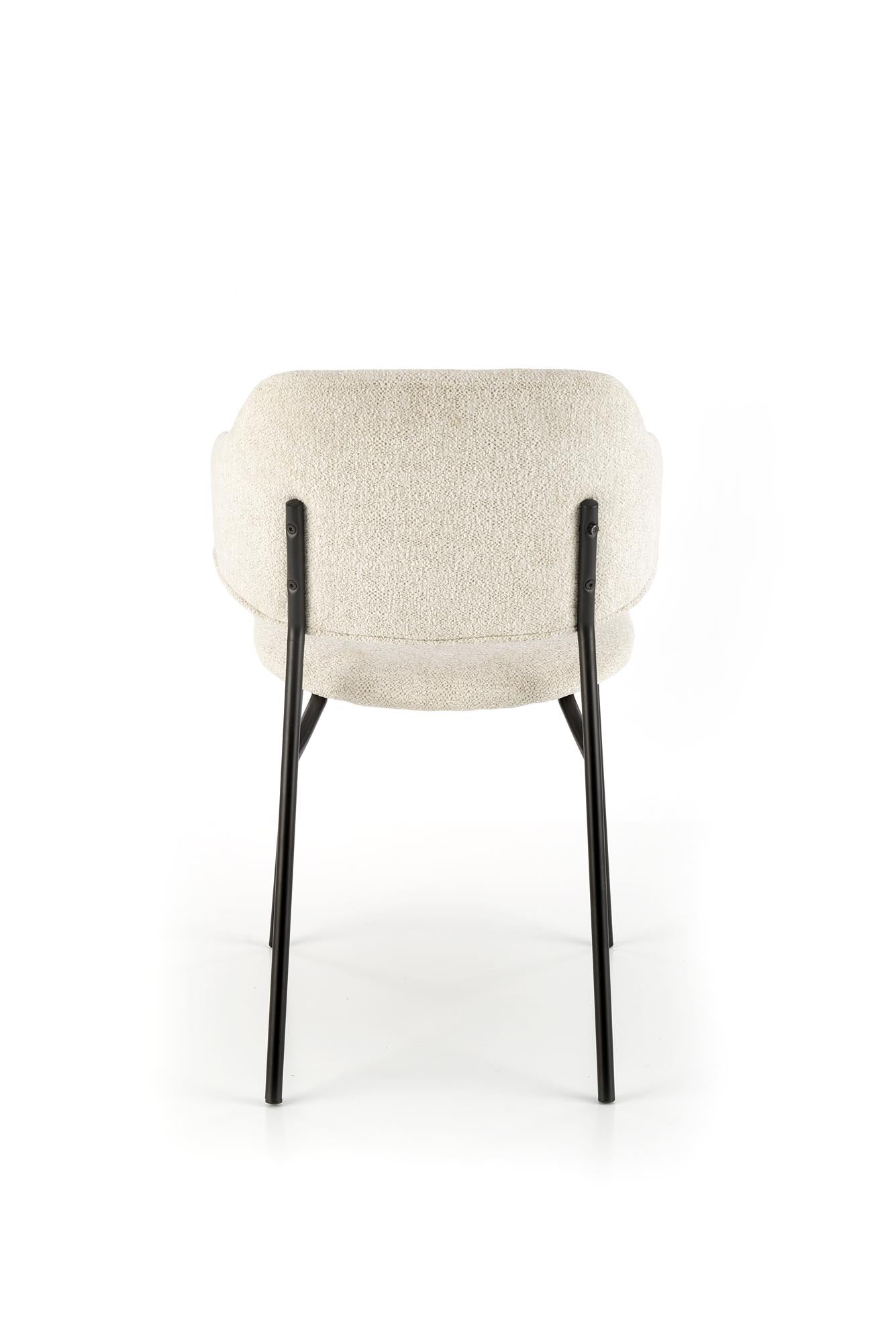 Scaun tapitat cu stofa si picioare metalice, K497 Crem / Negru, l52xA62xH82 cm (1)