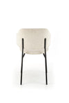 Scaun tapitat cu stofa si picioare metalice, K497 Crem / Negru, l52xA62xH82 cm (1)