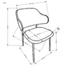 Scaun tapitat cu stofa si picioare metalice, K497 Crem / Negru, l52xA62xH82 cm (2)