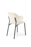 Scaun tapitat cu stofa si picioare metalice, K497 Crem / Negru, l52xA62xH82 cm (4)