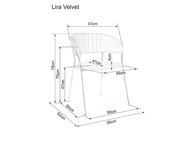 BFSummer Scaun tapitat cu stofa si picioare metalice Lloyd Velvet Bleumarin / Auriu, l56xA50xH78 cm