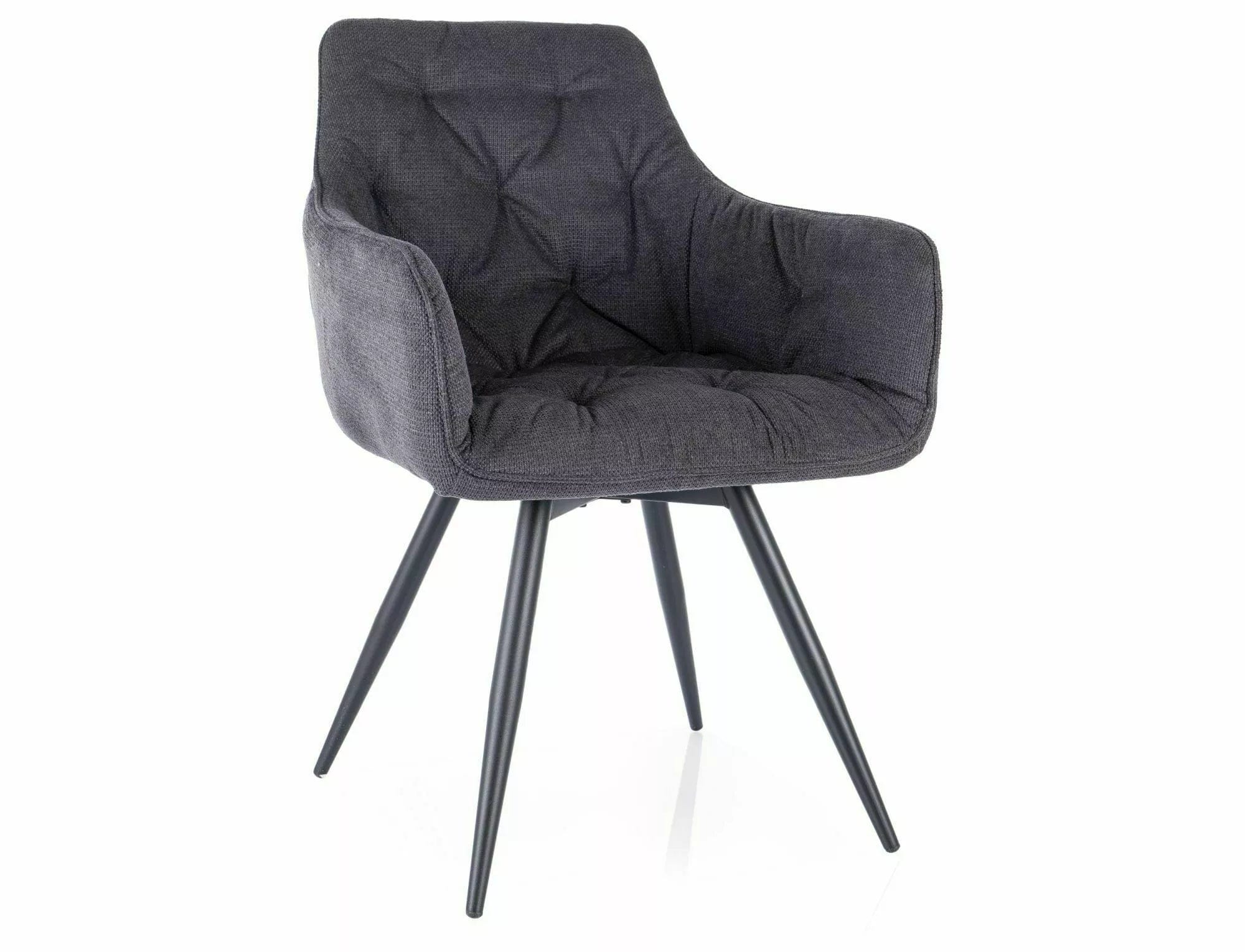 Scaun tapitat cu stofa si picioare metalice, Mango Vardo Grafit / Negru, l57xA45xH83 cm