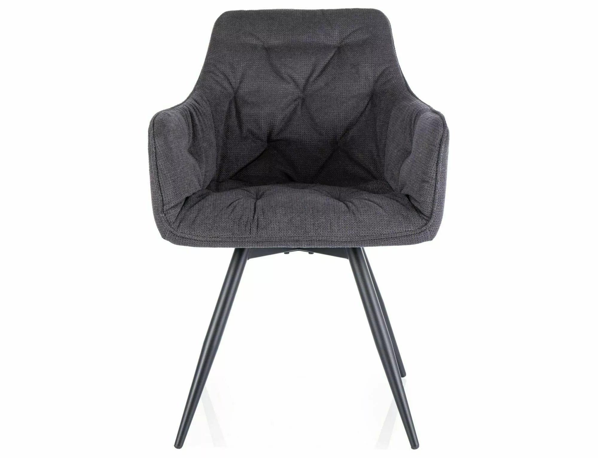 Scaun tapitat cu stofa si picioare metalice, Mango Vardo Grafit / Negru, l57xA45xH83 cm (1)