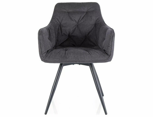 Scaun tapitat cu stofa si picioare metalice, Mango Vardo Grafit / Negru, l57xA45xH83 cm (1)