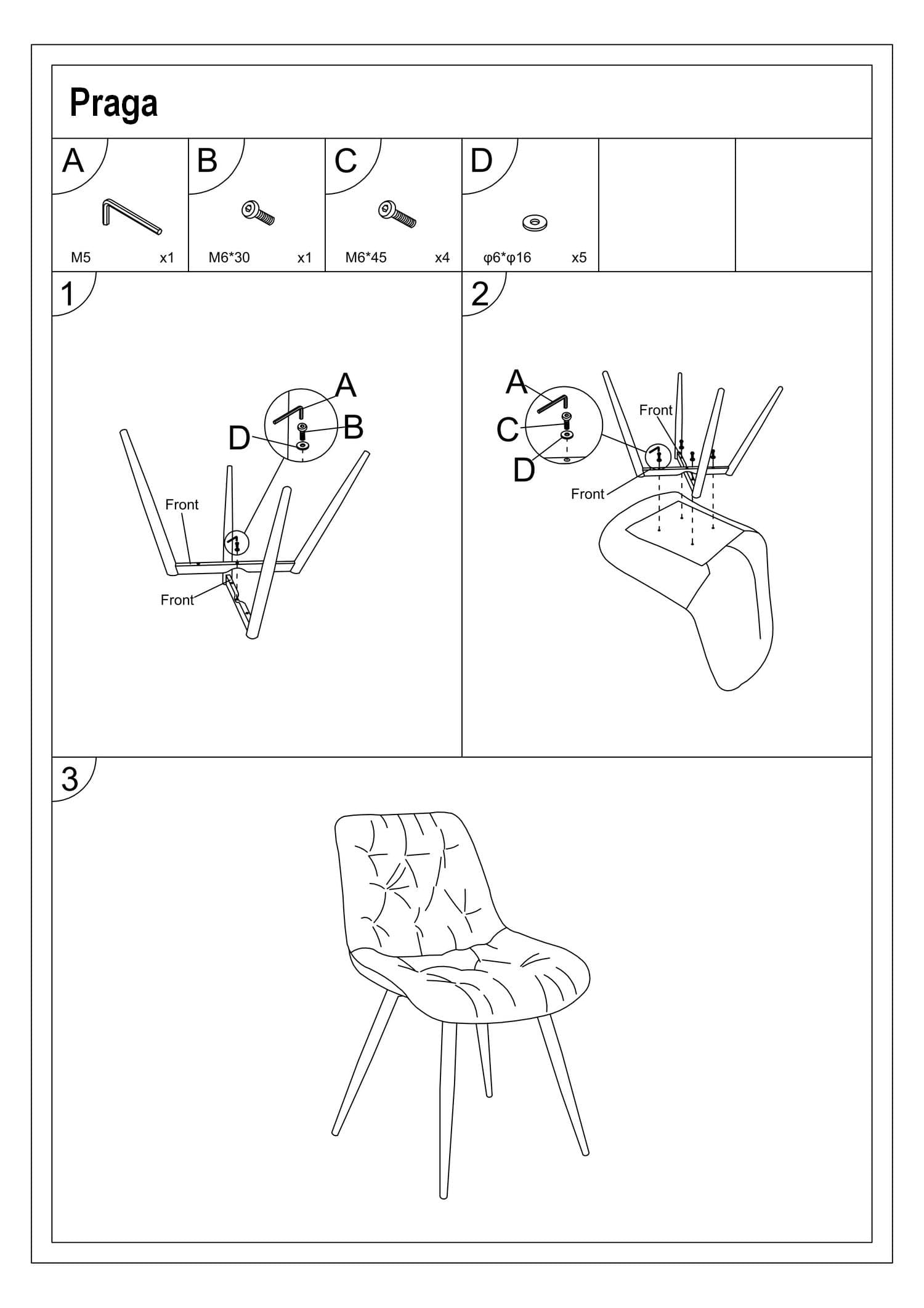 BFSummer Scaun tapitat cu stofa si picioare metalice, Pasha Caramiziu / Negru, l49xA43xH84 cm