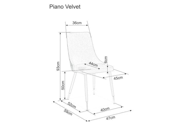 Scaun tapitat cu stofa si picioare metalice, Pirro Velvet Mustariu / Negru / Auriu, l47xA59xH93 cm (3)