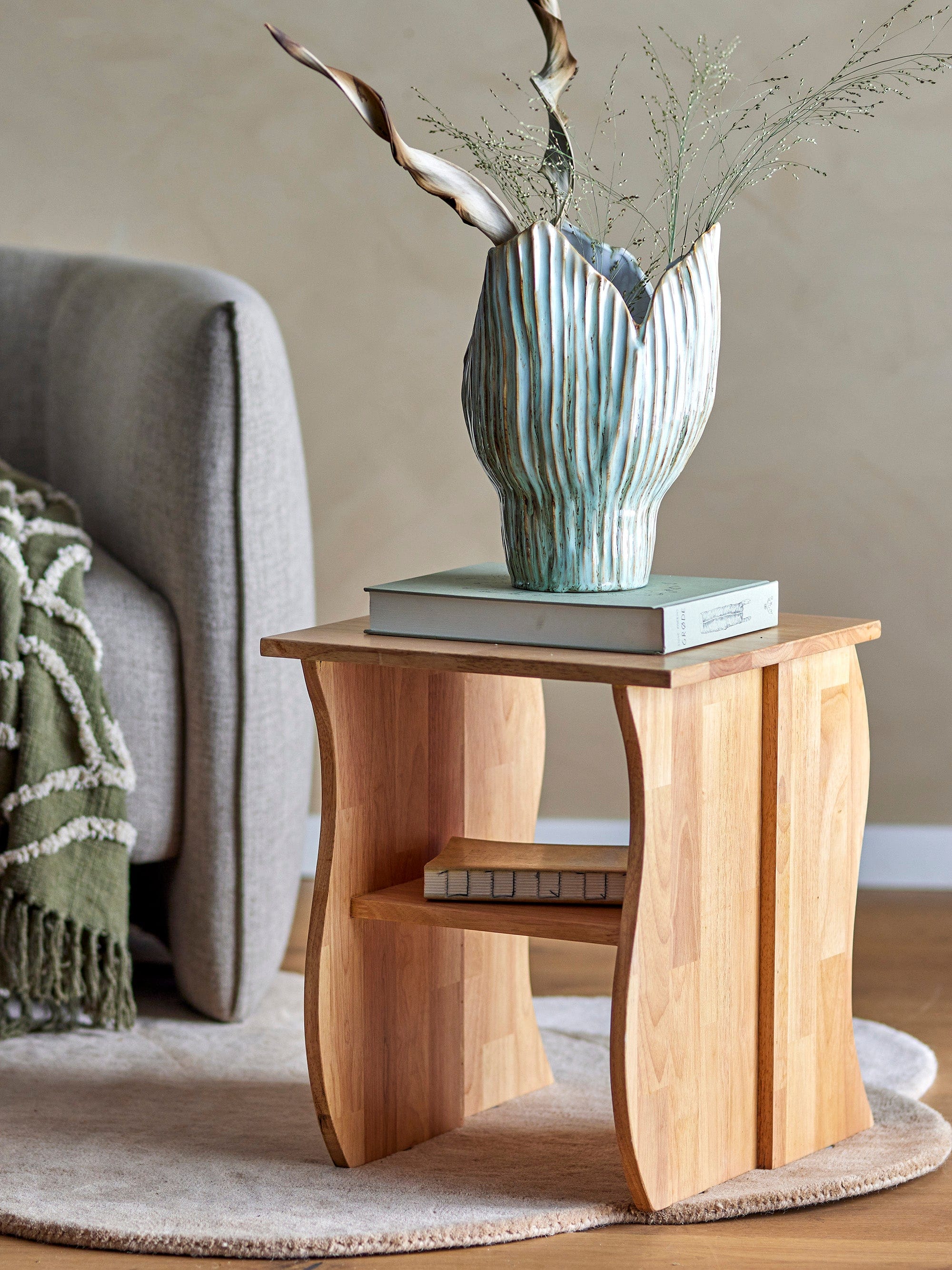 Scaunel din lemn, Bark Natural, l38xA38xH45,5 cm (5)