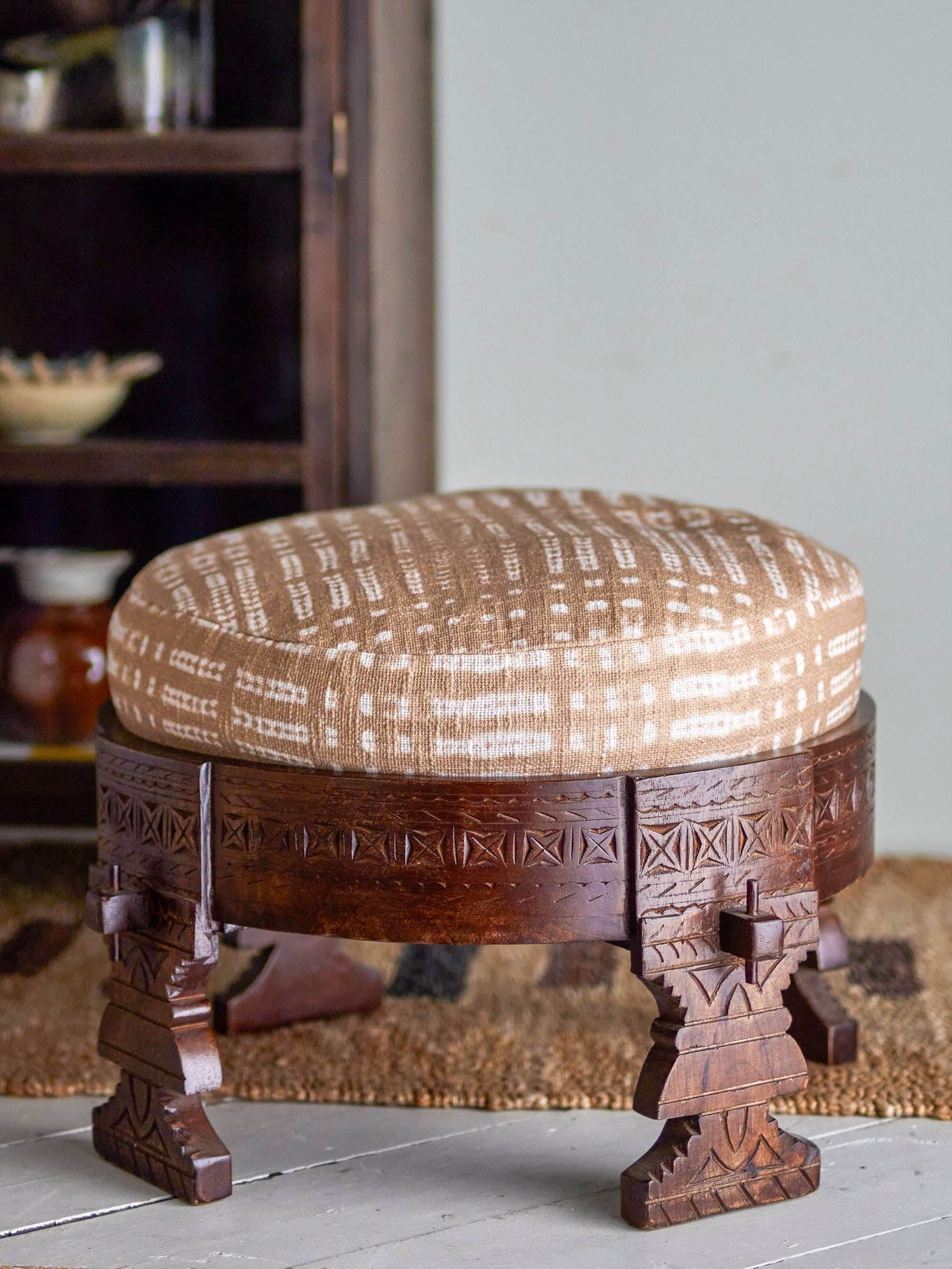 Scaunel din lemn, Paloma Maro, Ø60xH42 cm (6)