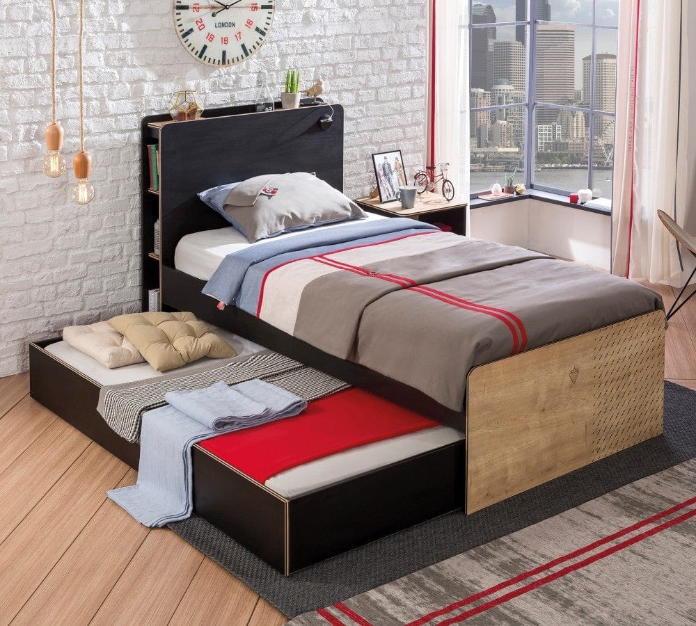 Sertar Pat din pal, pentru tineret Blacky Black, l194xA93xH24 cm (2)