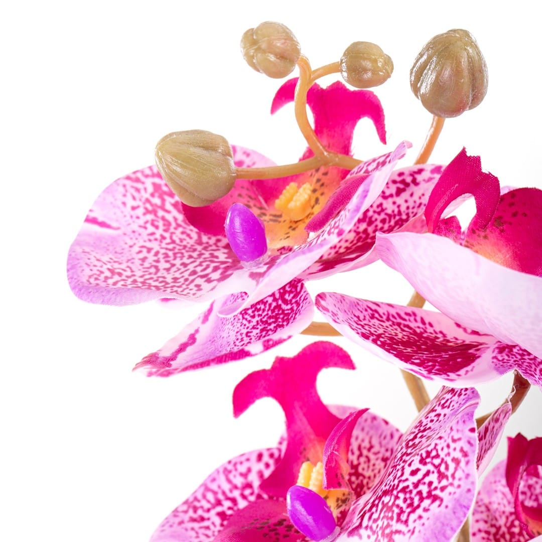 Decoking Set 10 fire flori artificiale, Faleni Fucsia / Verde, H76 cm