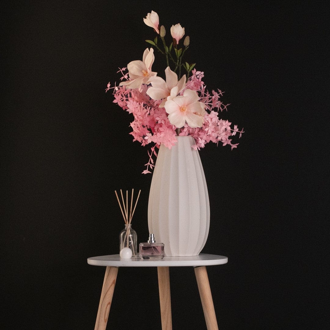 Decoking Set 10 fire flori artificiale, Magnoli Mov / Verde, H69 cm