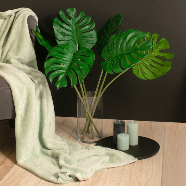 Decoking Set 10 frunze decorative artificiale, Tropi Verde, H85 cm