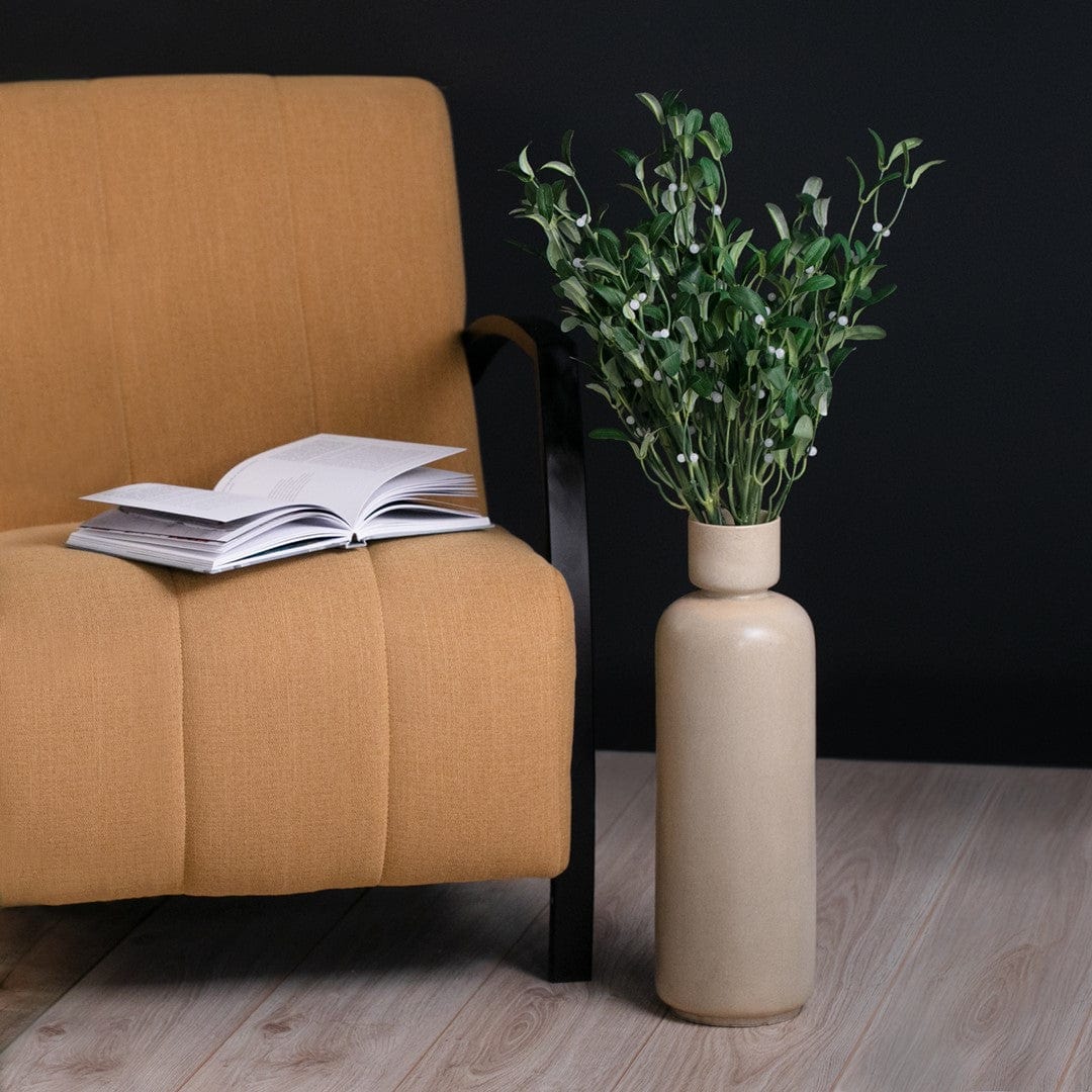 Decoking Set 10 ramuri decorative artificiale, Planti Verde / Maro, H56 cm