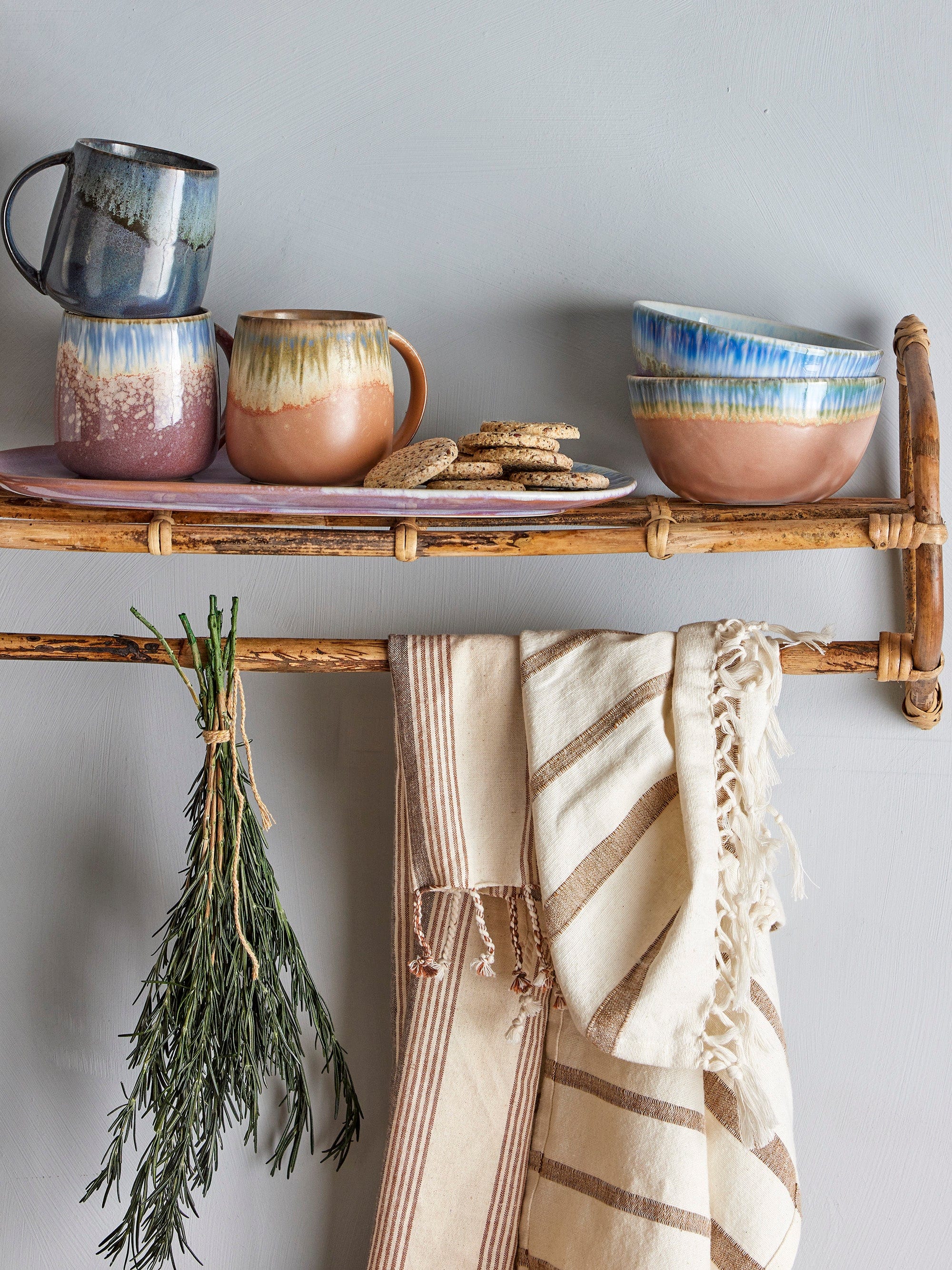 Set 2 boluri din ceramica, Cloe Albastru, 500 ml (2)