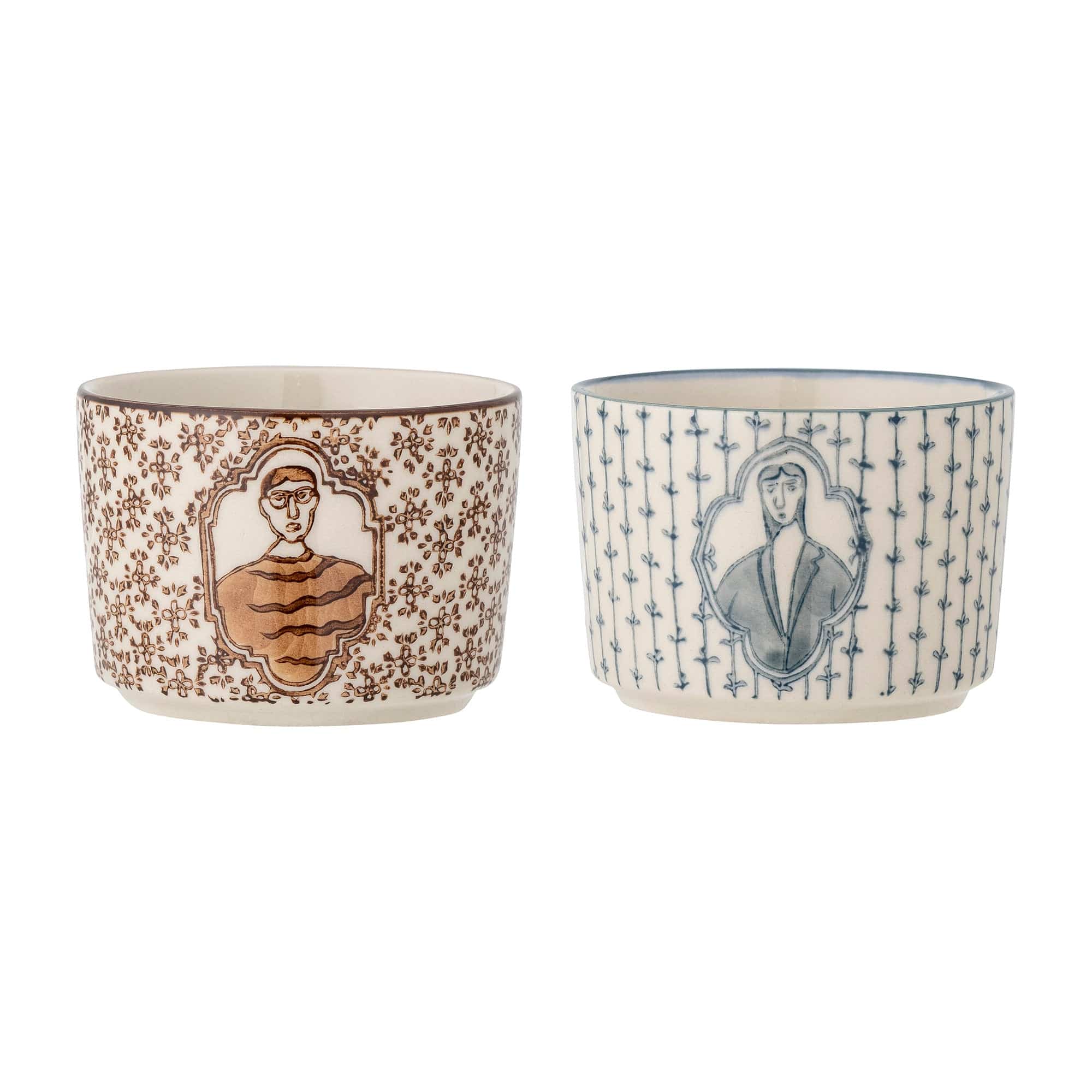 Set 2 boluri din ceramica, Tonia Albastru, 230 ml