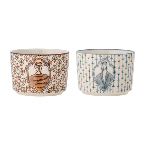 Set 2 boluri din ceramica, Tonia Albastru, 230 ml