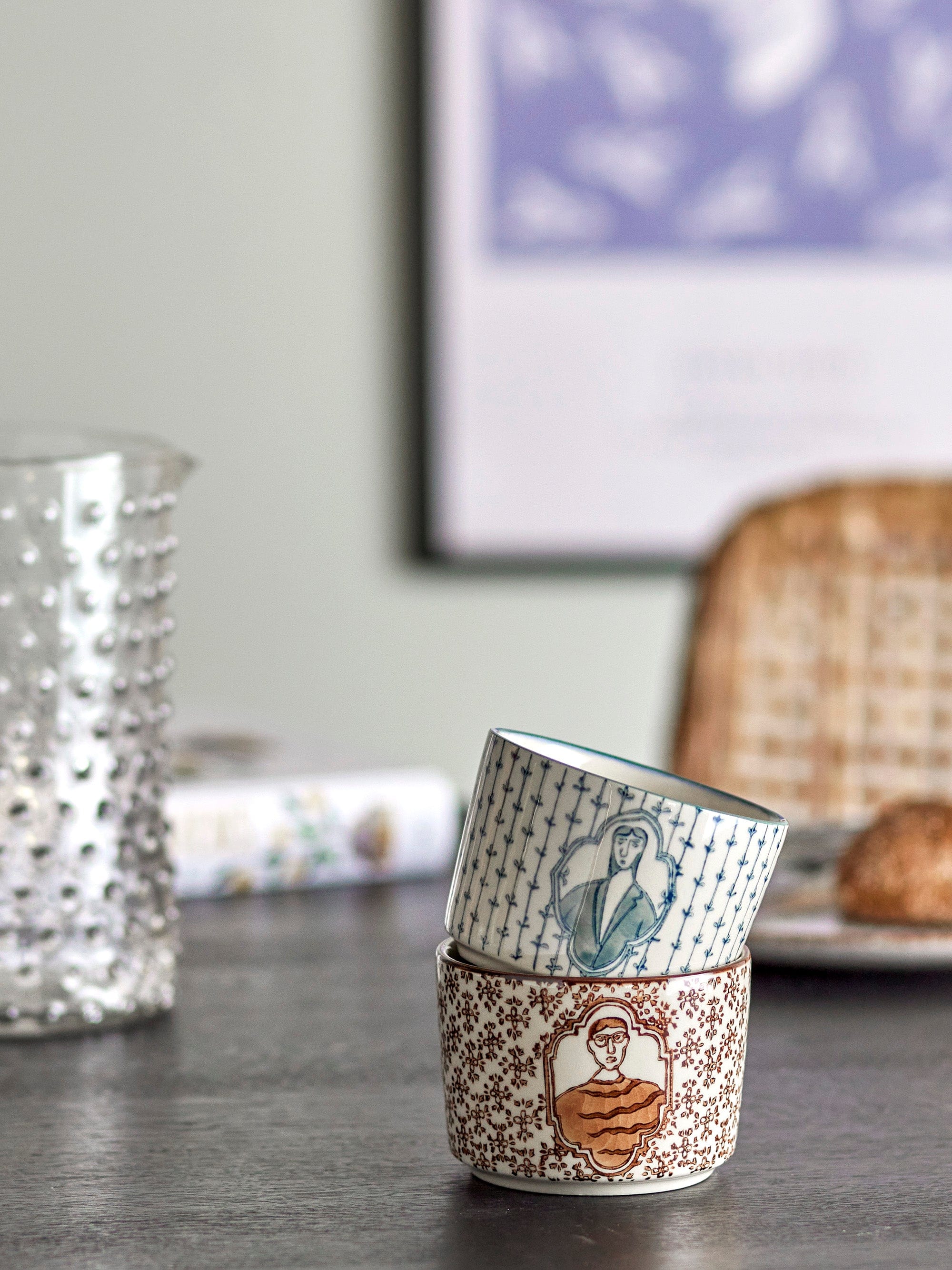 Set 2 boluri din ceramica, Tonia Albastru, 230 ml (1)