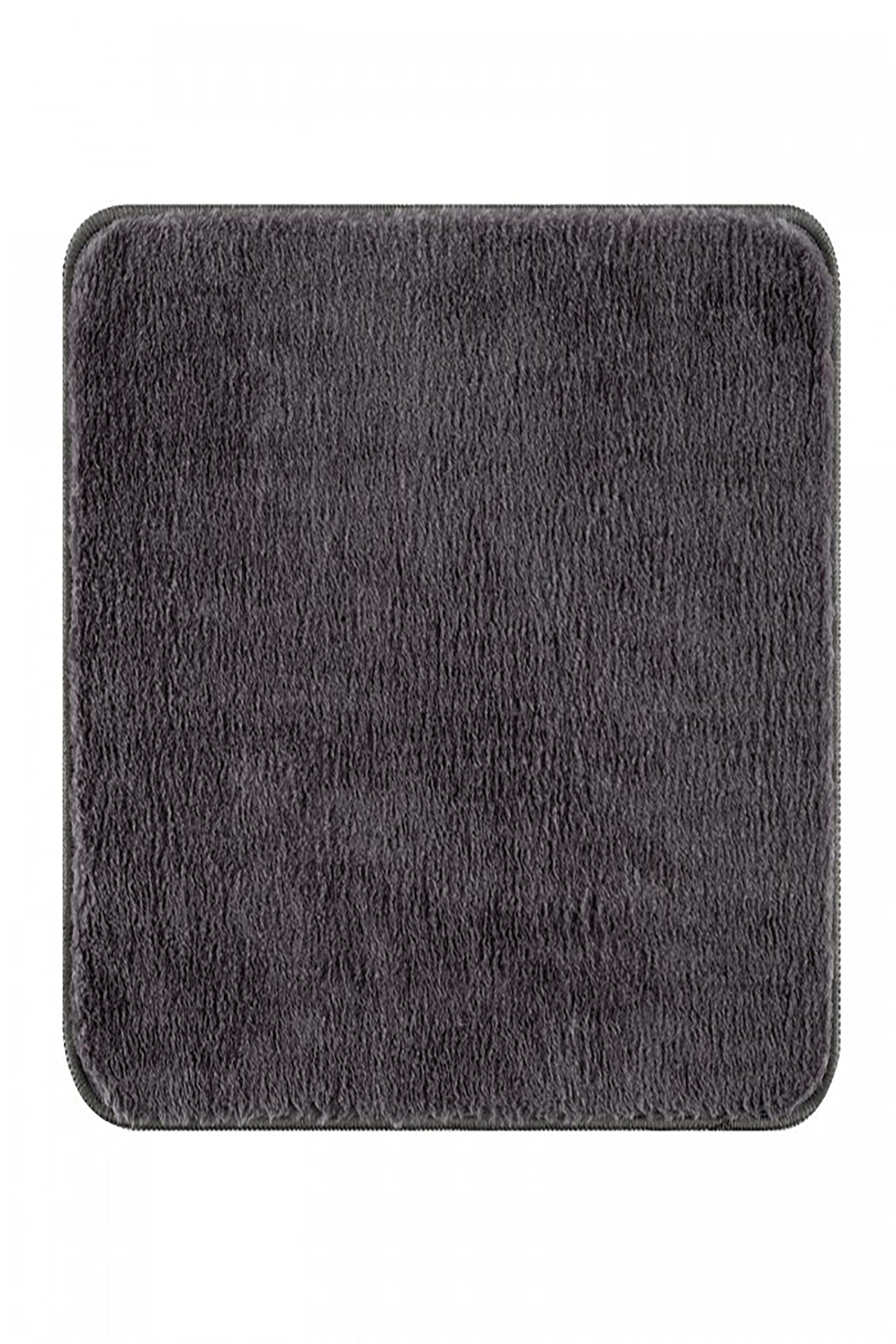 Set 2 covorase pentru baie antiderapante din poliester, Pufy Antracit, 60 x 100 / 50 x 80 cm (1)