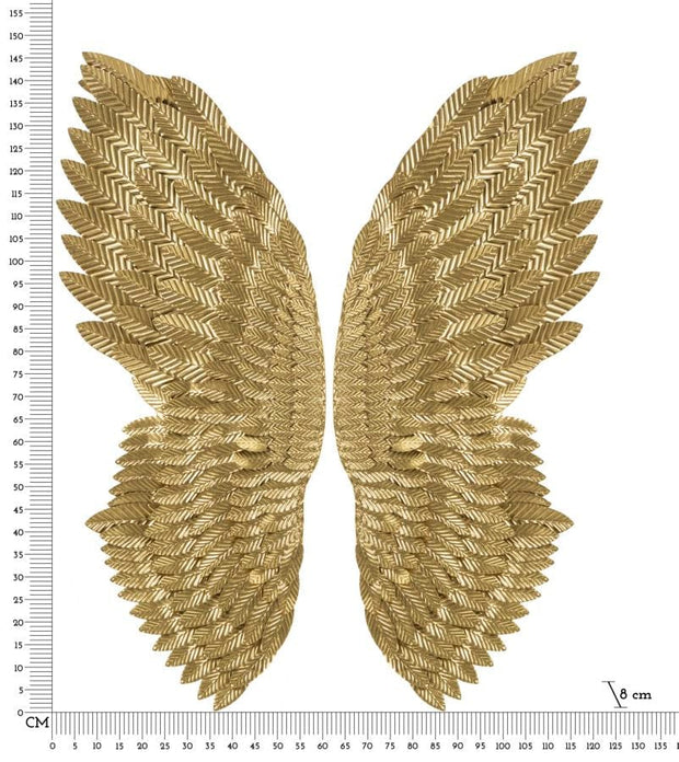 Set 2 decoratiuni din metal, Super Wings Auriu, l60xA8xH146 cm (5)