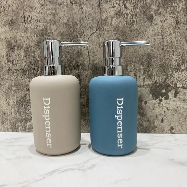 BFSummer Set 2 dozatoare pentru sapun, din rasina, Spa Albastru / Grej