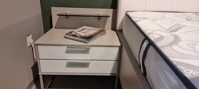 BFSummer Set 2 etajere suspendate din pal si sticla, cu LED inclus, pentru noptierele Monaco 469296, l60xA12xH20 cm