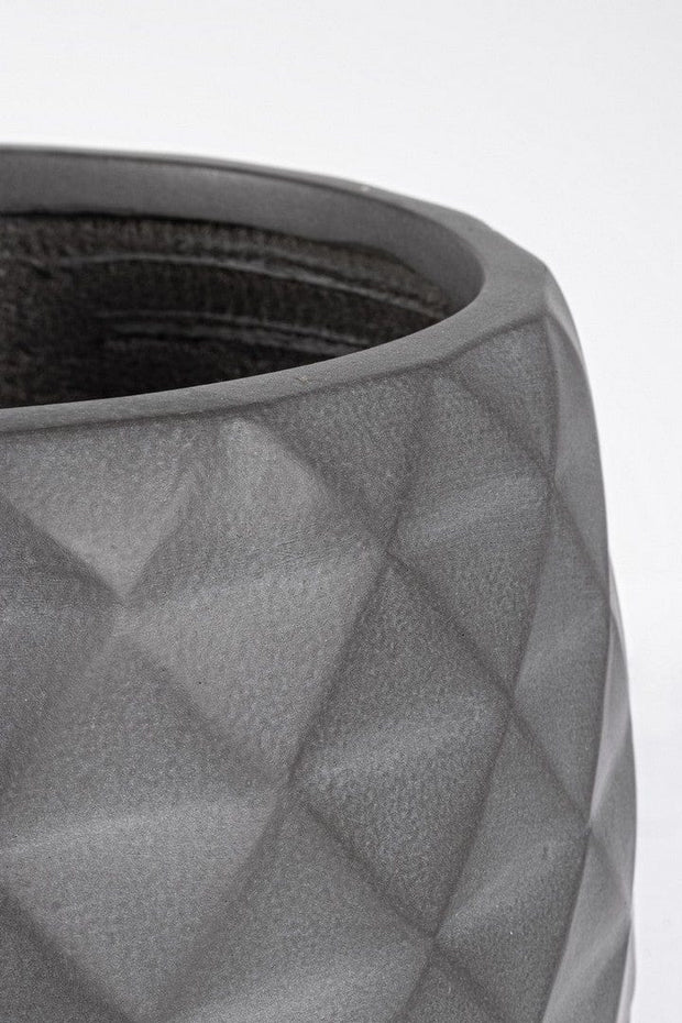 Set 2 ghivece din fibra de sticla si argila, Pyramid Bowl Antracit, L52,5xl52,5xH37,5 / L35.5xl35.5xH24.5 cm (2)