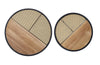 Set 2 mese de cafea din MDF si metal, Garmina Stejar / Negru, Ø70xH36 / Ø50xH30 cm (4)