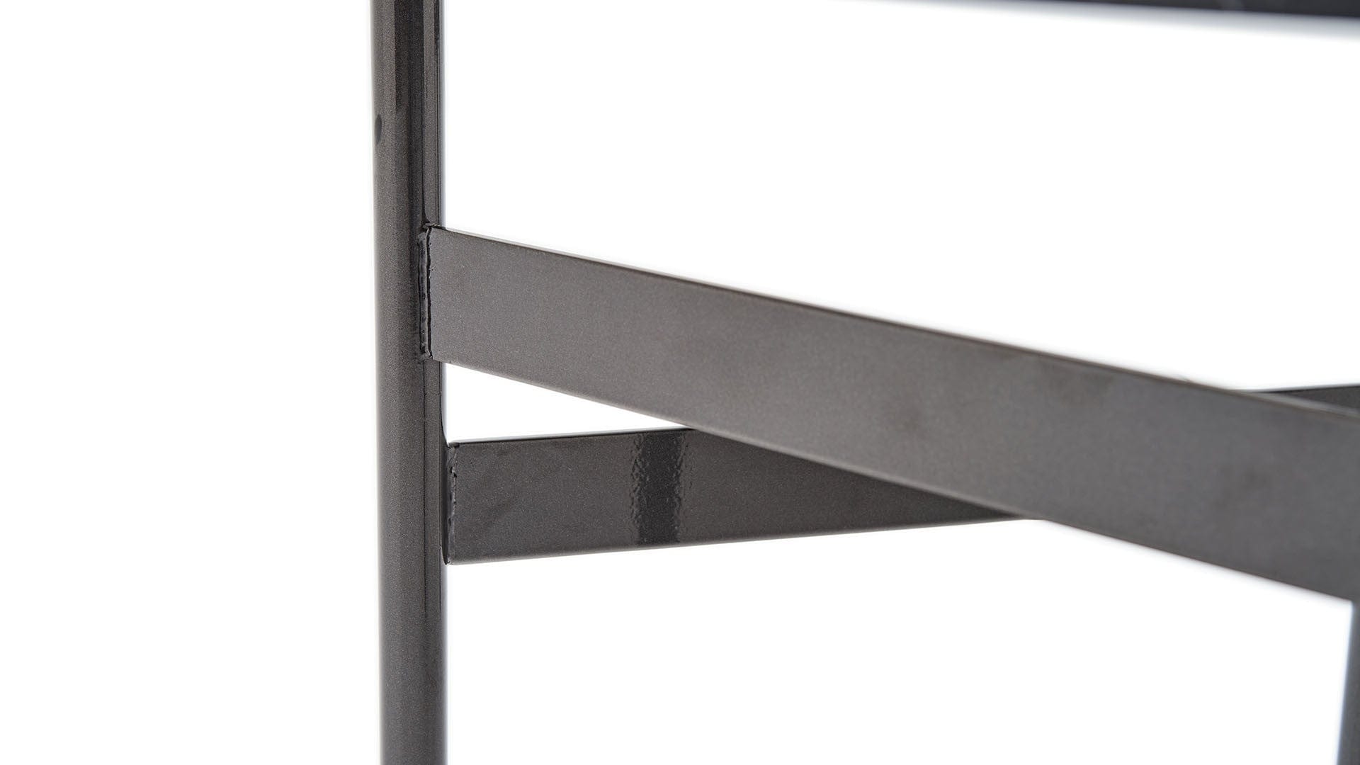 Set 2 mese de cafea din pal si metal, Arora Gri / Negru, L70,6xl67xH45,3 cm / L55,1xl54,2xH35,4 cm (6)