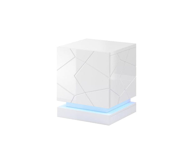 Set 2 noptiere din MDF, cu 1 usa, Qiu Alb, l46xA41,5xH53 cm (2)