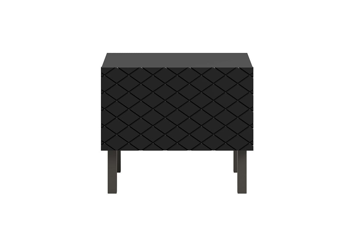 Set 2 noptiere din pal, MDF si metal, cu 1 sertar, Scalia II 50-1SZ Negru, l50xA42xH42 cm (4)