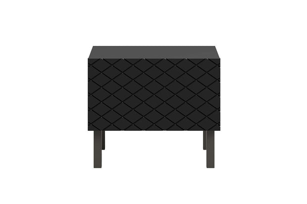 Set 2 noptiere din pal, MDF si metal, cu 1 sertar, Scalia II 50-1SZ Negru, l50xA42xH42 cm (4)