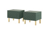 Set 2 noptiere din pal, MDF si metal, cu 1 sertar, Scalia II 50-1SZ Verde / Auriu, l50xA42xH42 cm