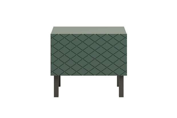 Set 2 noptiere din pal, MDF si metal, cu 1 sertar, Scalia II 50-1SZ Verde / Negru, l50xA42xH42 cm (4)