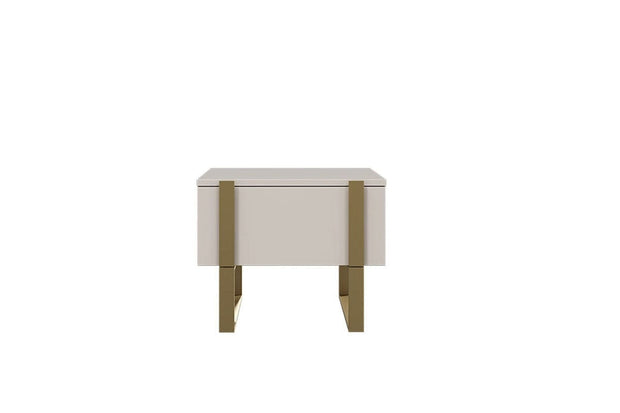 Set 2 noptiere din pal si metal, cu 1 sertar, Verica 50-1SZ Crem / Auriu, l50xA45xH40 cm (3)