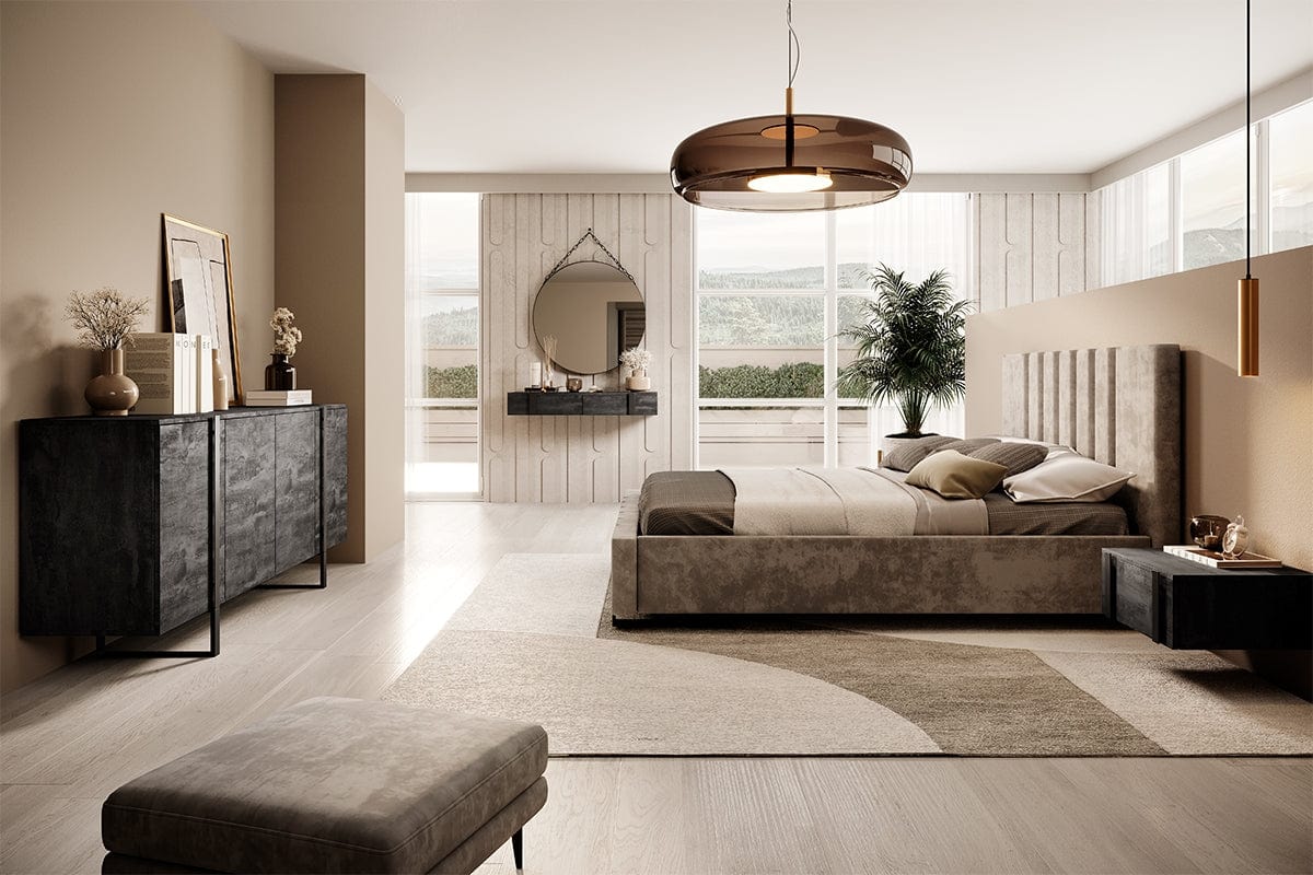 Set 2 noptiere suspendate din pal, cu 1 sertar, Verica 50-1SZ Antracit / Negru, l50xA45xH23 cm (2)