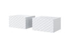 Set 2 noptiere suspendate din pal si MDF, cu 1 sertar, Scalia 50-1SZ Alb, l50xA42xH27 cm